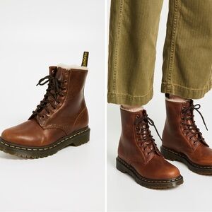 Dr. Martens Women's 1460 Serena Faux Fur-Lined Farrier Leather Boot